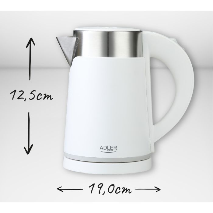 Adler Električni grelnik vode 0,6 L bela barva AD1372W Adler Električni grelnik vode 0,6 L bela barva AD1372W