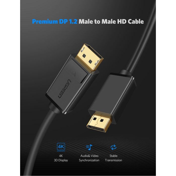 Ugreen DisplayPort 1.2 kabel 2M - BOX Ugreen DisplayPort 1.2 kabel 2M - BOX