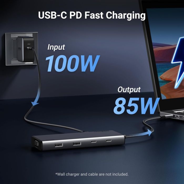 UGREEN 8v1 USB-C 4K priklopna postaja s 100W PD vhodom UGREEN 8v1 USB-C 4K priklopna postaja s 100W PD vhodom