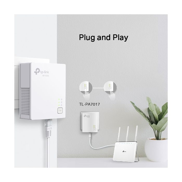 TP-LINK TL-PA7017 Kit AV1000 Gigabit powerline adapter TP-LINK TL-PA7017 Kit AV1000 Gigabit powerline adapter