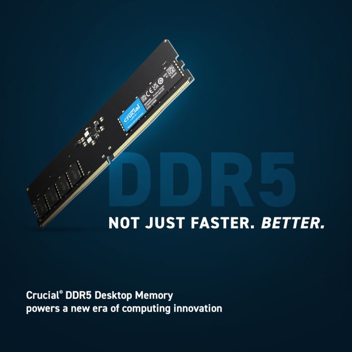 Crucial 32GB DDR5-4800 UDIMM PC5-38400 CL40, 1.1V Crucial 32GB DDR5-4800 UDIMM PC5-38400 CL40, 1.1V