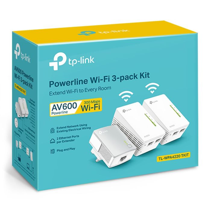 TP-LINK TL-WPA4220 TKIT Powerline 600 Wi-Fi 3-pack kit TP-LINK TL-WPA4220 TKIT Powerline 600 Wi-Fi 3-pack kit
