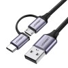 Ugreen USB-A na Micro USB + USB-C kabel pleten 1m Ugreen USB-A na Micro USB + USB-C kabel pleten 1m