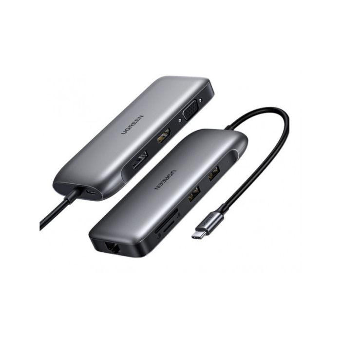 Ugreen USB-C Hub 9v1 4K HDMI, 4K DP, VGA, RJ45, 2xUSB 3.0, MicroSD - box Ugreen USB-C Hub 9v1 4K HDMI, 4K DP, VGA, RJ45, 2xUSB 3.0, MicroSD - box