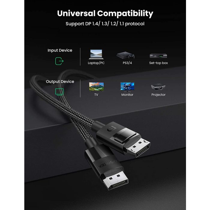 Ugreen DisplayPort 1.4 kabel 8K 2M - polybag Ugreen DisplayPort 1.4 kabel 8K 2M - polybag