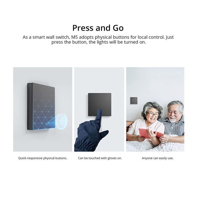 SONOFF pametno stensko stikalo Wi-Fi M5-1C-80, enojno SONOFF pametno stensko stikalo Wi-Fi M5-1C-80, enojno