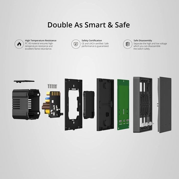SONOFF pametno stensko stikalo Wi-Fi M5-1C-80, enojno SONOFF pametno stensko stikalo Wi-Fi M5-1C-80, enojno