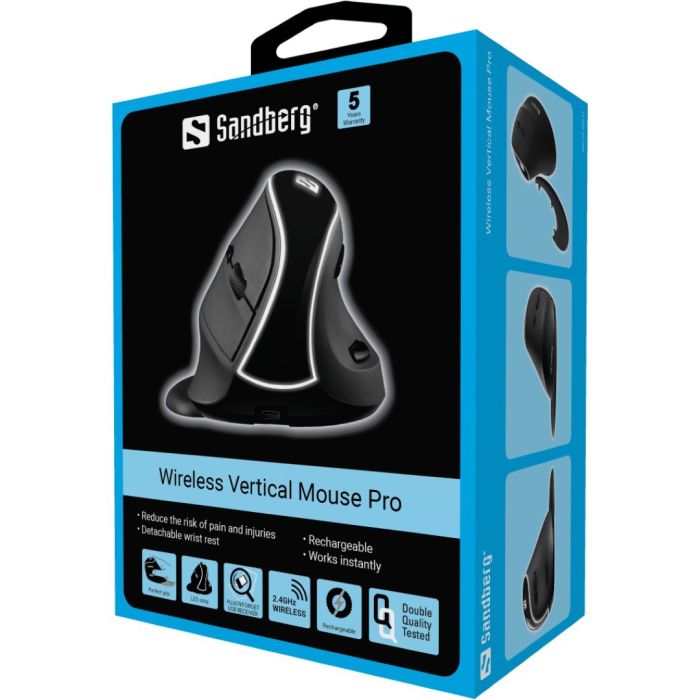 Sandberg Wireless Vertical ergonomska vertikalna polnilna brezžična miška Sandberg Wireless Vertical ergonomska vertikalna polnilna brezžična miška