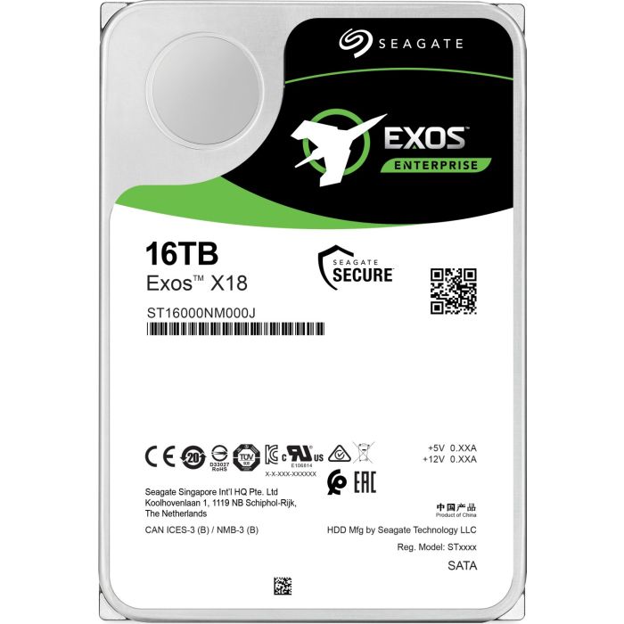 Seagate 16TB Exos X18 3,5 SATA 6Gb/s 7200rpm 256MB HDD disk Seagate 16TB Exos X18 3,5 SATA 6Gb/s 7200rpm 256MB HDD disk