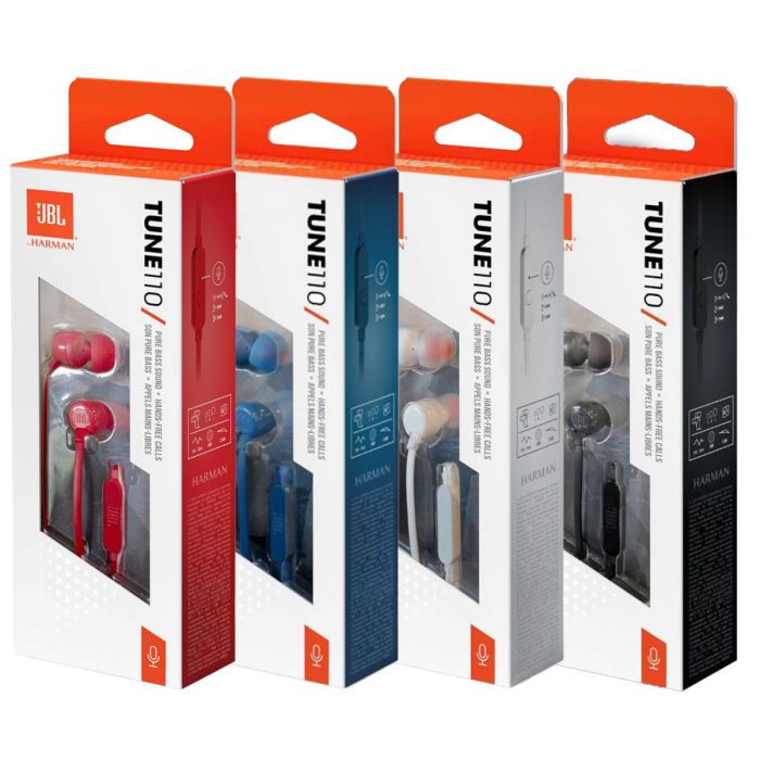 JBL Tune 110 In-ear slušalke z mikrofonom, bele JBL Tune 110 In-ear slušalke z mikrofonom, bele
