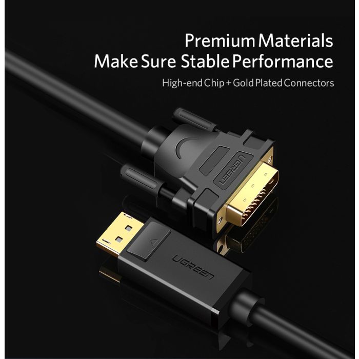 Ugreen DisplayPort na DVI (24+1) kabel 1.5m - polybag Ugreen DisplayPort na DVI (24+1) kabel 1.5m - polybag