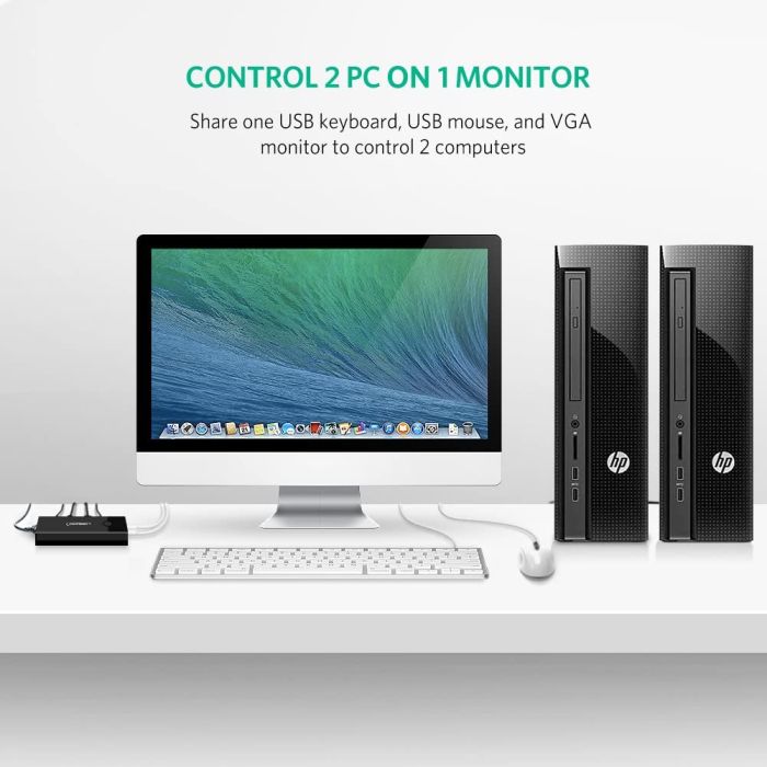 Ugreen VGA 2x1 KVM Stikalo - box Ugreen VGA 2x1 KVM Stikalo - box