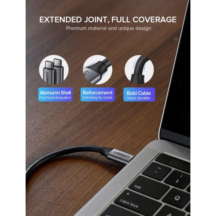 Ugreen USB-C 3.1 Gen1 3A 60W kabel, avdio+video, 1,5M Ugreen USB-C 3.1 Gen1 3A 60W kabel, avdio+video, 1,5M