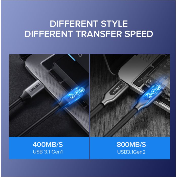 Ugreen USB-C 3.1 Gen1 3A 60W kabel, avdio+video, 1,5M Ugreen USB-C 3.1 Gen1 3A 60W kabel, avdio+video, 1,5M