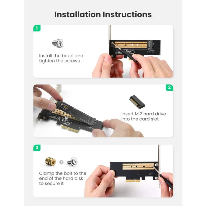 Ugreen M.2 PCIe NVME na PCIe 3.0 x4 x8 x16 adapter - box Ugreen M.2 PCIe NVME na PCIe 3.0 x4 x8 x16 adapter - box
