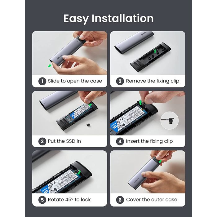 Ugreen M.2 NVMe SSD USB adapter B-Key & M+B Key - box Ugreen M.2 NVMe SSD USB adapter B-Key & M+B Key - box