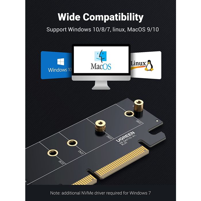 Ugreen M.2 PCIe NVME M-Key na PCIe 4.0 x16 adapter s hladilnikom - box Ugreen M.2 PCIe NVME M-Key na PCIe 4.0 x16 adapter s hladilnikom - box