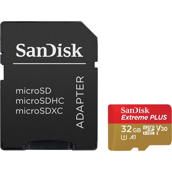 San Disk Extreme PLUS micSDHC 32GB + SD Adapter + RescuePRO Deluxe 100MB/s A1 C10 V30 UHS-I U3 San Disk Extreme PLUS micSDHC 32GB + SD Adapter + RescuePRO Deluxe 100MB/s A1 C10 V30 UHS-I U3