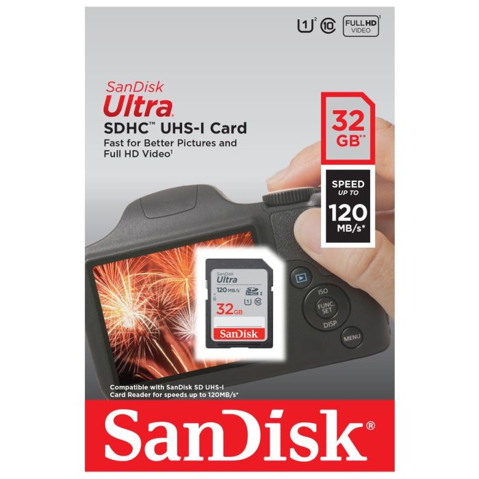 SanDisk Ultra 32GB SDHC spominska kartica 120MB/s SanDisk Ultra 32GB SDHC spominska kartica 120MB/s