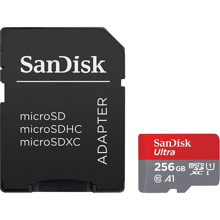 SanDisk Ultra microSDXC 256GB + SD Adapter 150MB/s A1 Class 10 UHS-I SanDisk Ultra microSDXC 256GB + SD Adapter 150MB/s A1 Class 10 UHS-I
