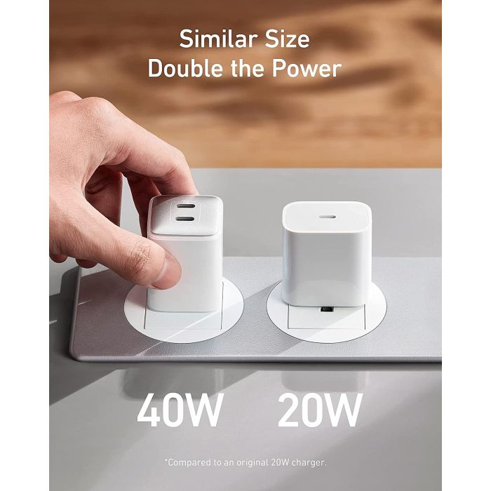 Anker 521 40W 2x USB-C stenski polnilec Anker 521 40W 2x USB-C stenski polnilec