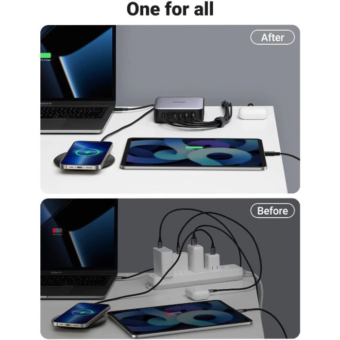 Ugreen 2x USB-A in 4x USB-C 200W GaN II hitri polnilec - box Ugreen 2x USB-A in 4x USB-C 200W GaN II hitri polnilec - box