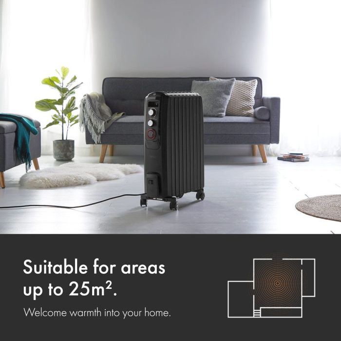 VonHaus oljni radiator zaprt 2000W črn 2500463 VonHaus oljni radiator zaprt 2000W črn 2500463