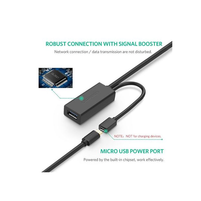 Ugreen USB podaljšek z možnostjo napajanja, 10M Ugreen USB podaljšek z možnostjo napajanja, 10M