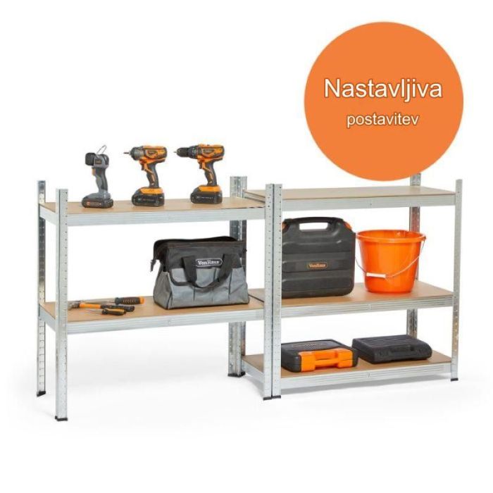 VonHaus 5-stopenjski galvaniziran regal 1.8m VonHaus 5-stopenjski galvaniziran regal 1.8m