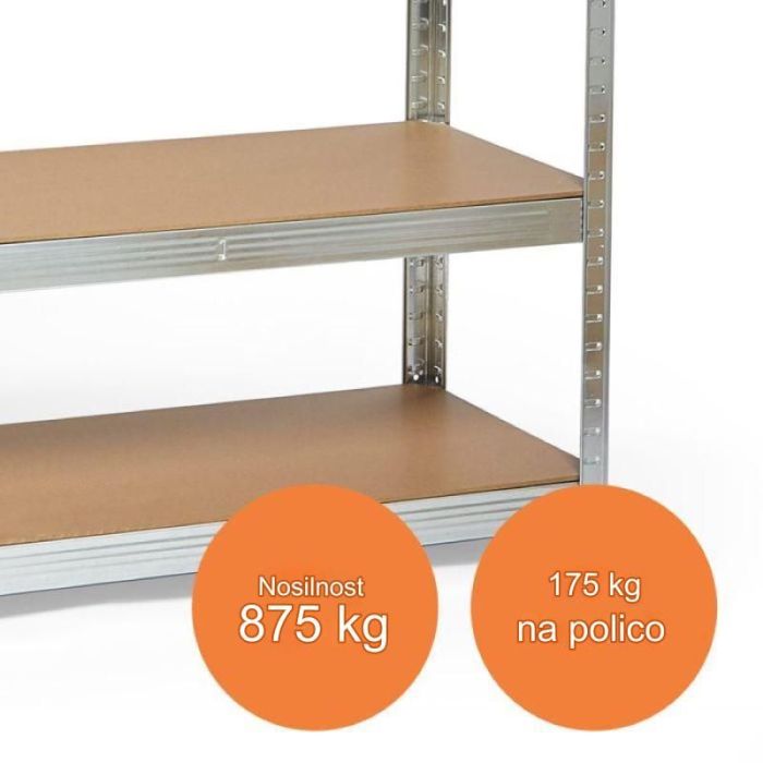 VonHaus 5-stopenjski galvaniziran regal 1.8m VonHaus 5-stopenjski galvaniziran regal 1.8m