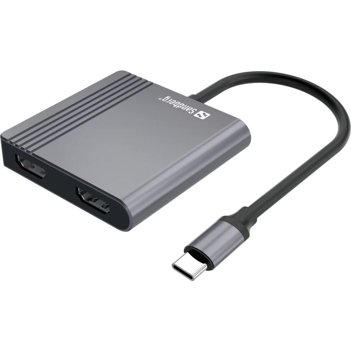 Sandberg USB-C 2xHDMI + USB + Power Delivery priklopna postaja za 2 monitorja Sandberg USB-C 2xHDMI + USB + Power Delivery priklopna postaja za 2 monitorja