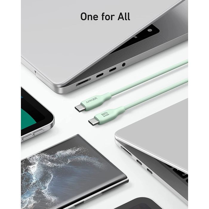 Anker 543 BIO USBC-USBC 0,9m kabel zelen Anker 543 BIO USBC-USBC 0,9m kabel zelen