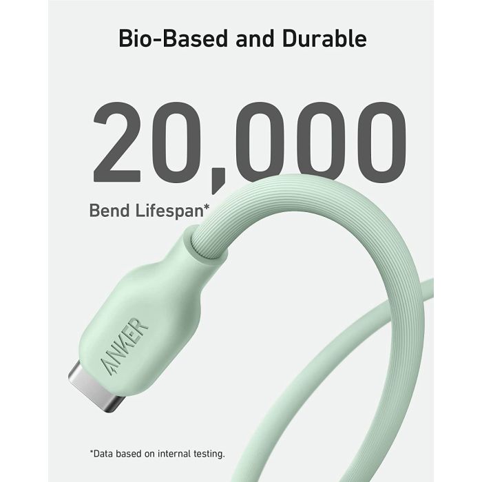 Anker 543 BIO USBC-USBC 1,8m kabel zelen Anker 543 BIO USBC-USBC 1,8m kabel zelen