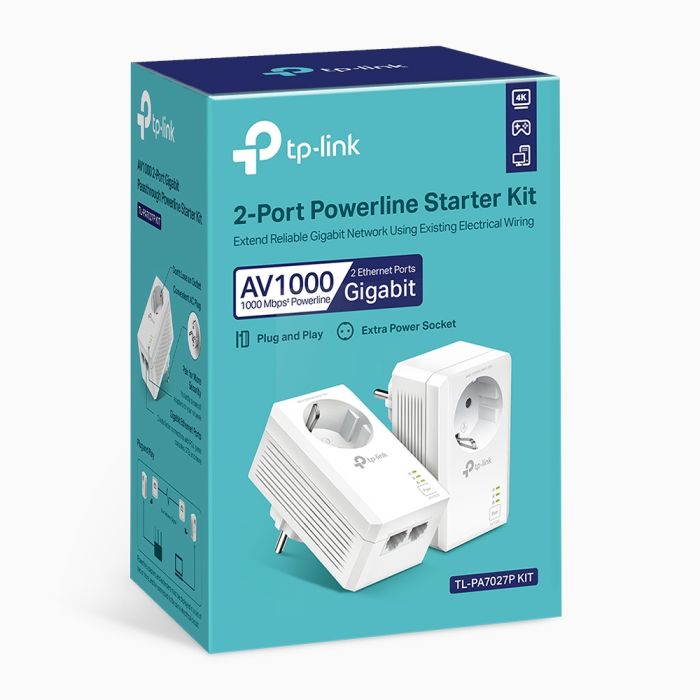 TP-LINK TL-PA7027P KIT AV1000 2xGigabit powerline adapter TP-LINK TL-PA7027P KIT AV1000 2xGigabit powerline adapter