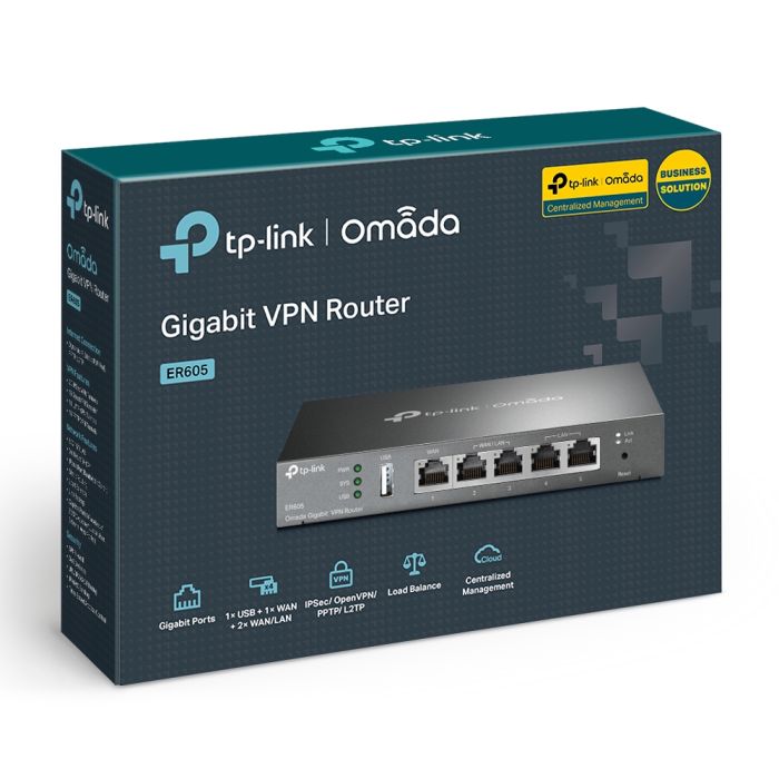 TP-LINK Omada ER605 Gigabit 4x WAN VPN usmerjevalnik TP-LINK Omada ER605 Gigabit 4x WAN VPN usmerjevalnik