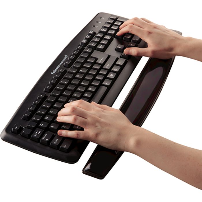 Fellowes Crystal Gel podloga za zapestje pri tipkovnici, črna Fellowes Crystal Gel podloga za zapestje pri tipkovnici, črna