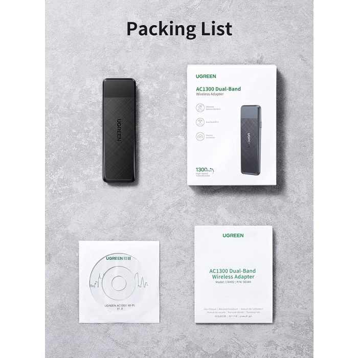 Ugreen USB WiFi adapter AC1300, 1300Mbps 802.11 Dual Band Ugreen USB WiFi adapter AC1300, 1300Mbps 802.11 Dual Band