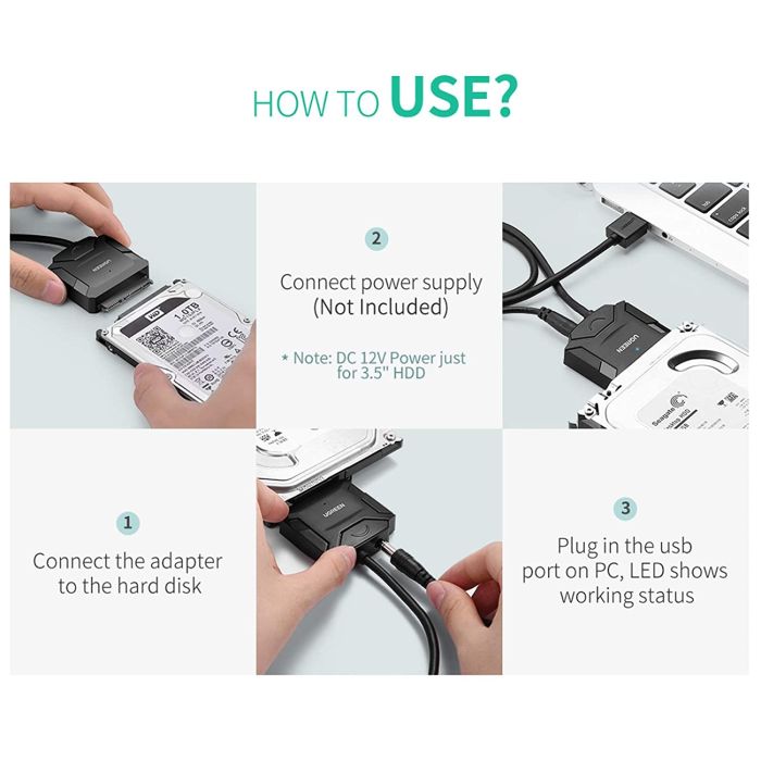 Ugreen 20611 USB 3.0 v SATA adapter za 2,5/3 Ugreen 20611 USB 3.0 v SATA adapter za 2,5/3
