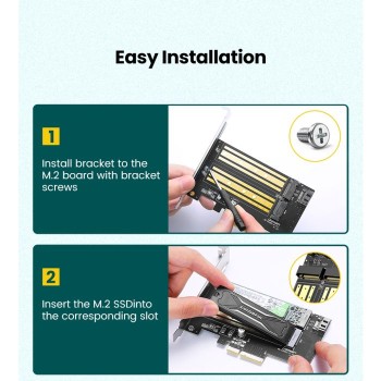 Ugreen 70504 M2 / M.2 NVME na PCI-E 3.0 razširitvena kartica z M.2 SATA podporo Ugreen 70504 M2 / M.2 NVME na PCI-E 3.0 razširitvena kartica z M.2 SATA podporo