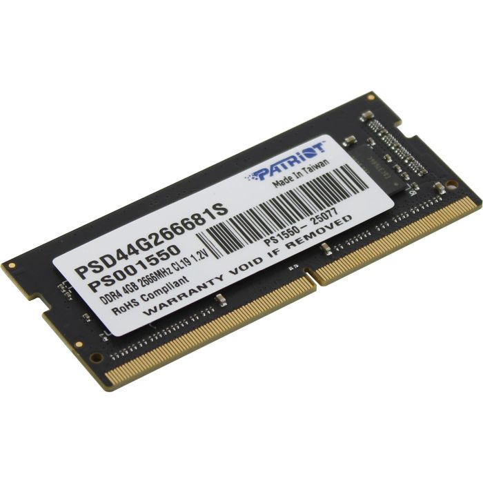 Patriot Signature Line 4GB DDR4-2666 SODIMM PC4-21300 CL19, 1.2V Patriot Signature Line 4GB DDR4-2666 SODIMM PC4-21300 CL19, 1.2V