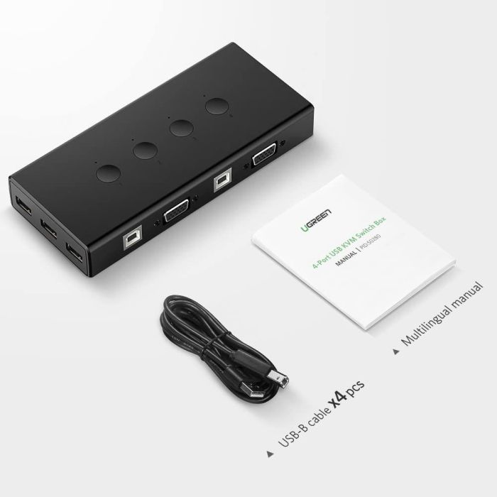 Ugreen VGA 4x1 KVM stikalo Ugreen VGA 4x1 KVM stikalo