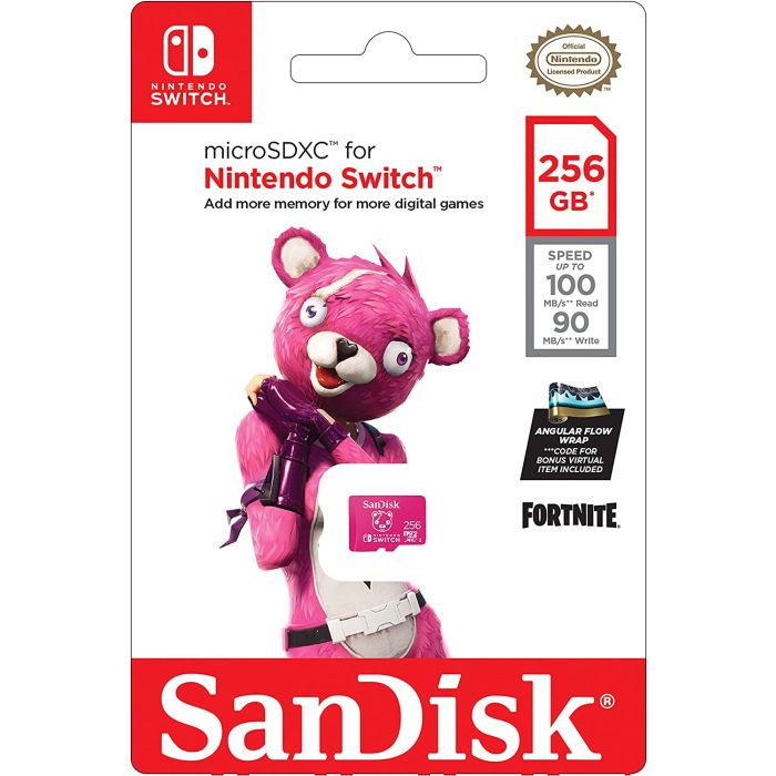 SanDisk Nintendo MicroSD UHS I Card - Fortnite Edition, Cuddle Team, 256GB SanDisk Nintendo MicroSD UHS I Card - Fortnite Edition, Cuddle Team, 256GB