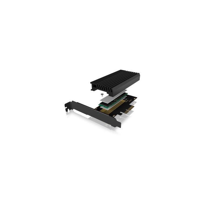 Icybox IB-PCI214M2-HSL ohišje/adapter za M.2 NVMe SSDje na PCIe x4 kartico s hladilnikom Icybox IB-PCI214M2-HSL ohišje/adapter za M.2 NVMe SSDje na PCIe x4 kartico s hladilnikom