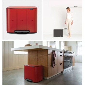 Brabantia koš na pedal 3x11L rdeč 121029 Brabantia koš na pedal 3x11L rdeč 121029