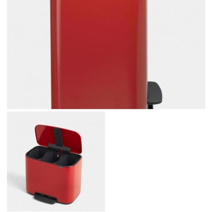 Brabantia koš na pedal 3x11L rdeč 121029 Brabantia koš na pedal 3x11L rdeč 121029