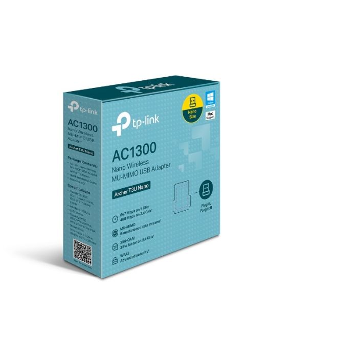 TP-LINK Archer T3U Nano 1300Mbps brezžična USB mrežna kartica TP-LINK Archer T3U Nano 1300Mbps brezžična USB mrežna kartica