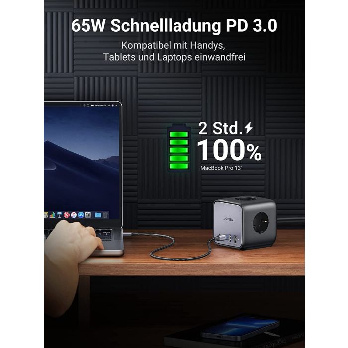 Ugreen DigiNest Cube 65W USB-C / AC 7v1 vtičnica Ugreen DigiNest Cube 65W USB-C / AC 7v1 vtičnica