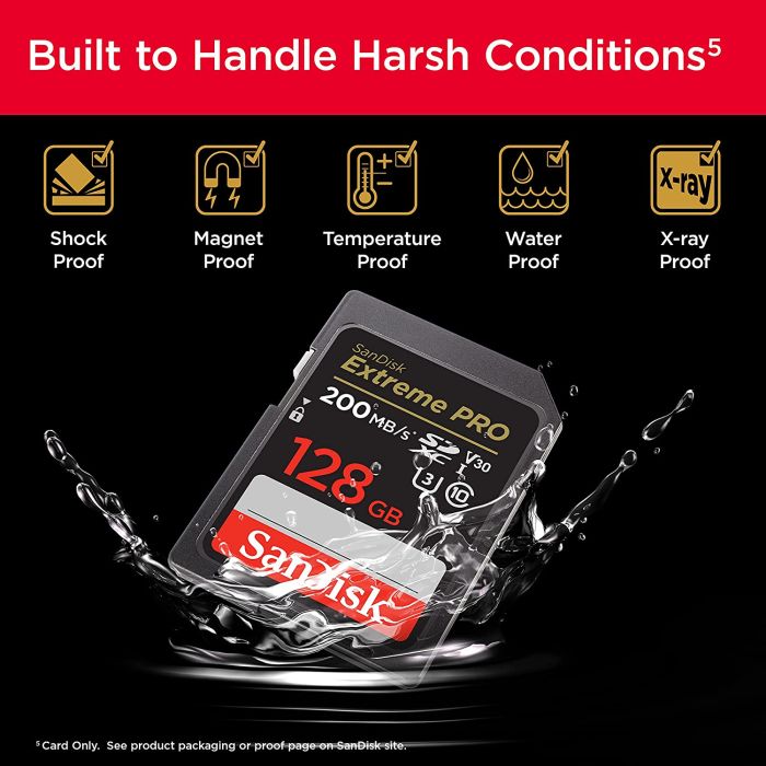 SanDisk Extreme PRO 128GB SDXC spominska kartica 200MB/s & 90MB/s Branje/Pisanje UHS-I, Class 10, U3 SanDisk Extreme PRO 128GB SDXC spominska kartica 200MB/s & 90MB/s Branje/Pisanje UHS-I, Class 10, U3