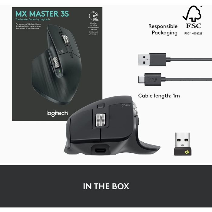 Logitech miška MX Master 3s Performance Wireless, grafitna Logitech miška MX Master 3s Performance Wireless, grafitna