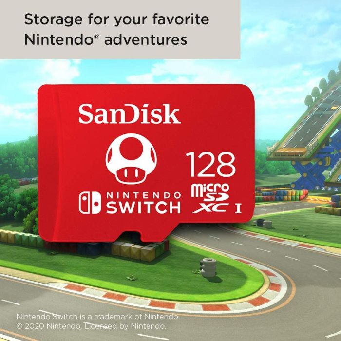SanDisk microSDXC card for Nintendo Switch 128GB, up to 100MB/s Read, 60MB/s Write, U3, C10, A1, UHS SanDisk microSDXC card for Nintendo Switch 128GB, up to 100MB/s Read, 60MB/s Write, U3, C10, A1, UHS